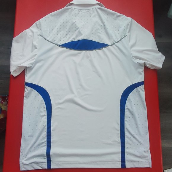 Izod XFG cool-fx white blue golf athletic shirt men's size M - Picture 4 of 8
